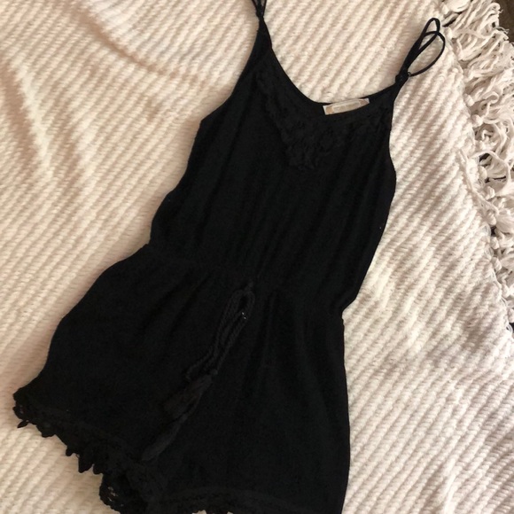 Francesca's Collections Other - Francesca’s Black Romper with Lace Detail